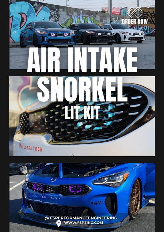 2017 - 2024 Kia Stinger 3.3T/2.0T/2.5T Dual BIG MOUTH LIT KIT Ram Air Intake Snorkels - FSPE