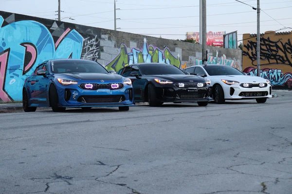 Load image into Gallery viewer, 2017 - 2024 Kia Stinger 3.3T/2.0T/2.5T Dual BIG MOUTH LIT KIT Ram Air Intake Snorkels - FSPE