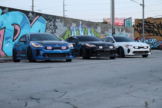 2017 - 2024 Kia Stinger 3.3T/2.0T/2.5T Dual BIG MOUTH LIT KIT Ram Air Intake Snorkels - FSPE