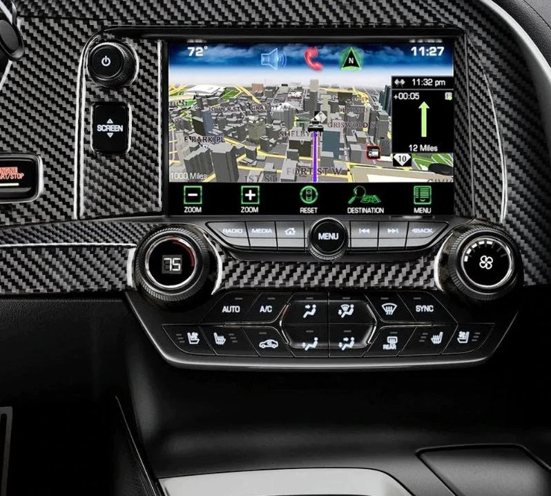 Load image into Gallery viewer, Chevrolet Corvette (2014-2019) Carbon Fiber Multimedia Console Trim Kit