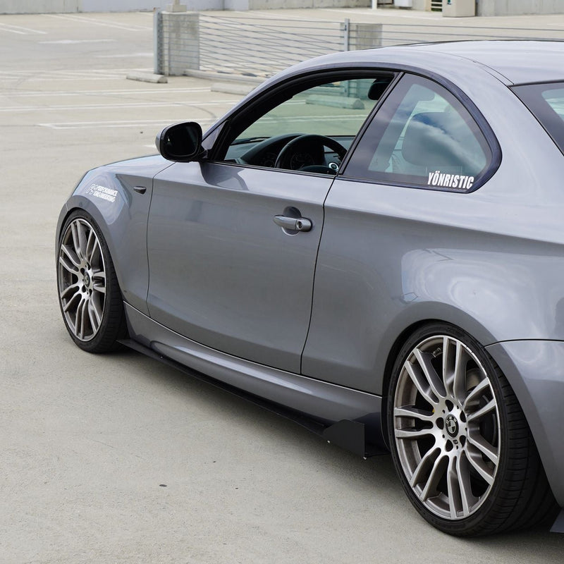 Load image into Gallery viewer, BMW 128i / 135i (2007-2013) E82 Aluminum Side Skirt Extensions V1 & V2 - FSPE