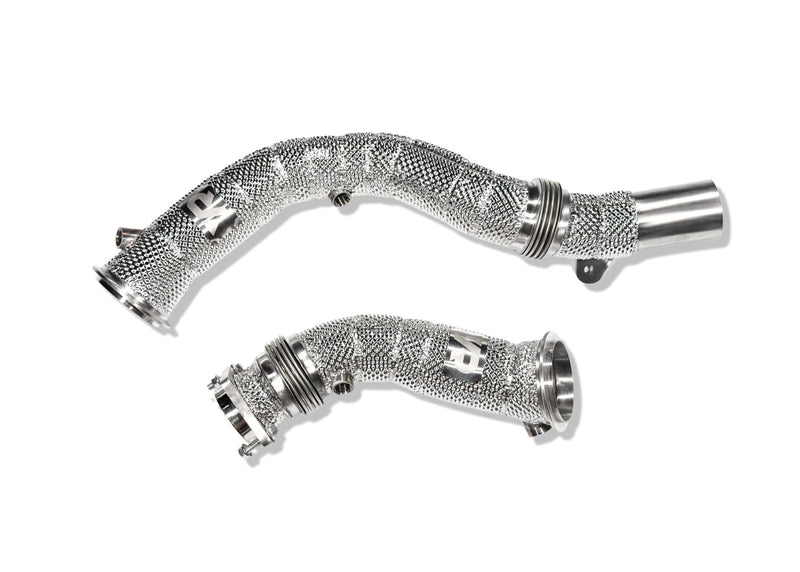 Load image into Gallery viewer, BMW S55 Catless Downpipes with Heatshield for F8X M3 M4 & M2C - FSPE