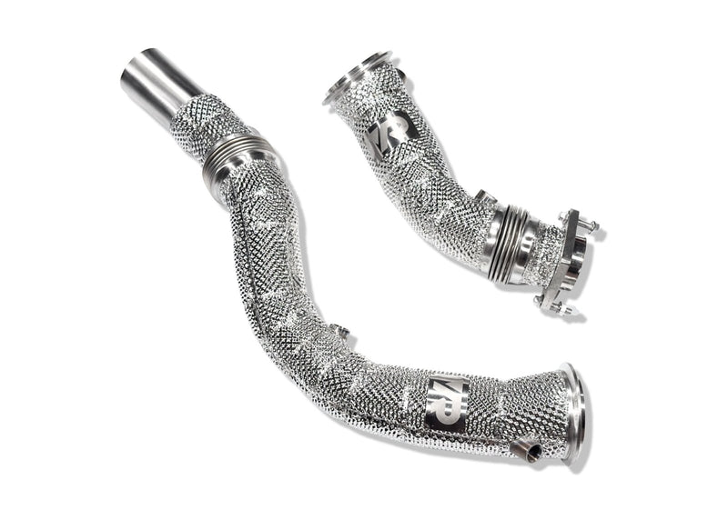 Load image into Gallery viewer, BMW S55 Catless Downpipes with Heatshield for F8X M3 M4 & M2C - FSPE