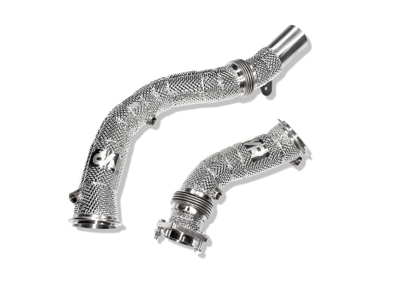 Load image into Gallery viewer, BMW S55 Catless Downpipes with Heatshield for F8X M3 M4 & M2C - FSPE