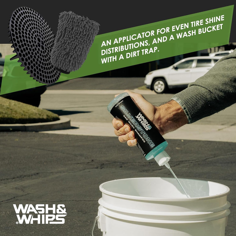 Load image into Gallery viewer, Car Wash Kit - 3 - Gallon Bucket with Particle Interceptor Trap, Shampoo, Chenille Mitt & Microfiber Soft Towel, 5pcs - FSPE