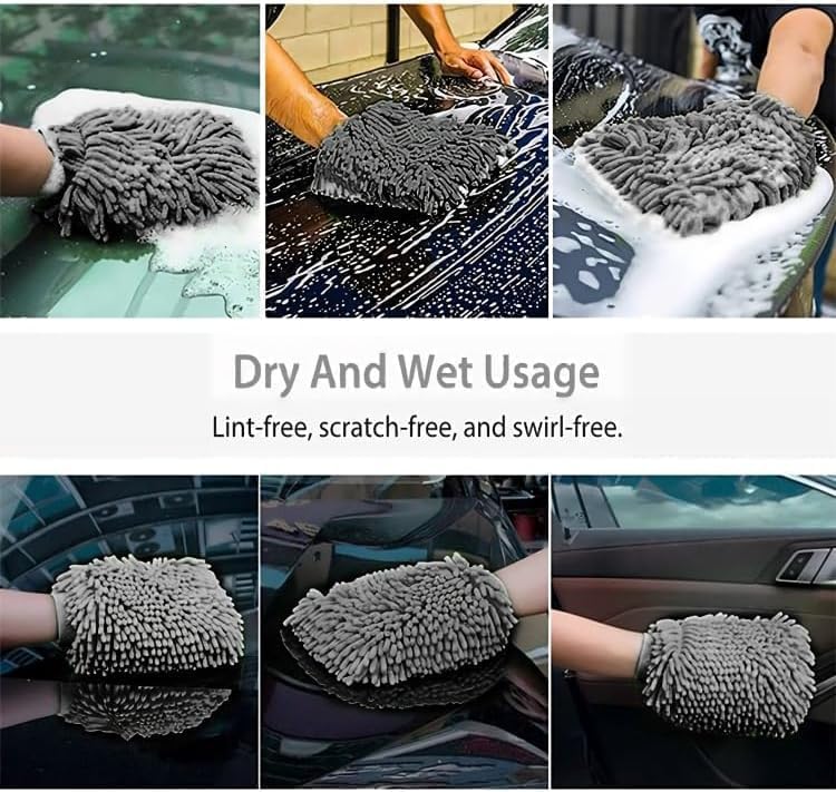 Load image into Gallery viewer, Chenille Premium Scratch - Free Microfiber Lint - Free Blue Wash Mitt 8" x 10"in & Black Pitstop Particle Interceptor - FSPE