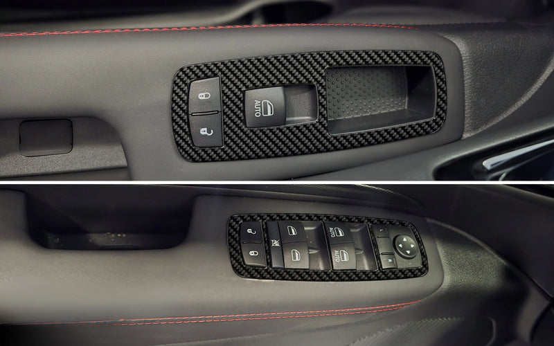 Load image into Gallery viewer, Dodge Durango (2021 - 2025) Carbon Fiber Doors Window Control Trim - FSPE