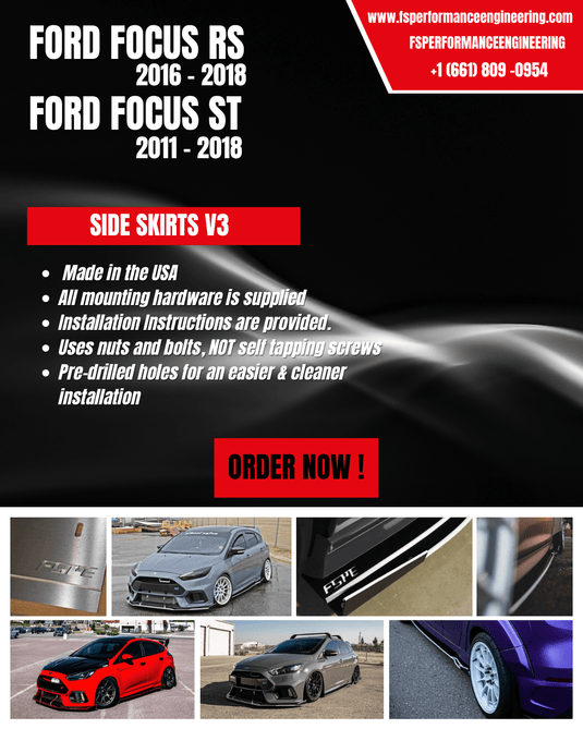 Ford Focus RS (2016 - 2018) & ST (2011 - 2018) Side Skirts V3 - FSPE
