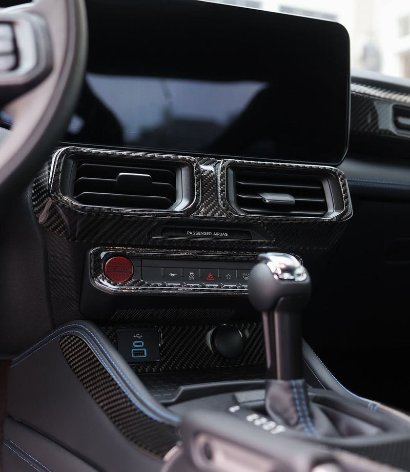 Load image into Gallery viewer, Ford Mustang S650 2024+ Carbon Fiber Full Center Console Shifter Trim Kit - FSPE