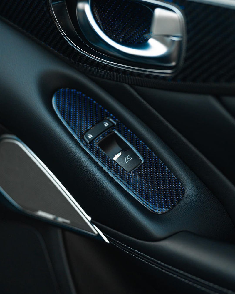 Load image into Gallery viewer, Infiniti Q50/Q60 (2013 - 2023) Carbon Fiber Window Switch Button Trim - FSPE