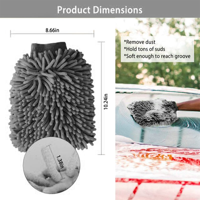 Load image into Gallery viewer, Microfiber Chenille Car Cleaning Mitt - 2pk - FSPE