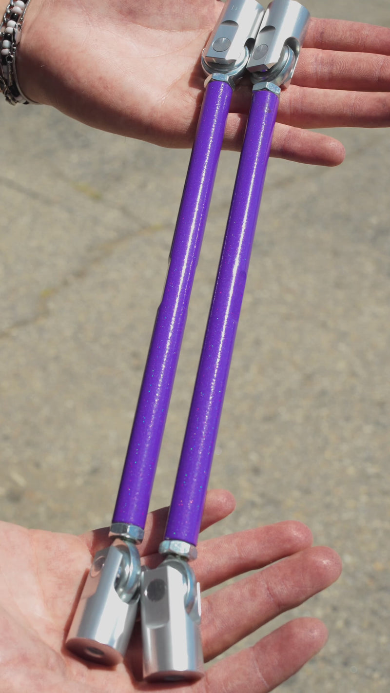 Load and play video in Gallery viewer, Adjustable Splitter Support Rods (PAIR) - METALLIC RAINBOW PURPLE