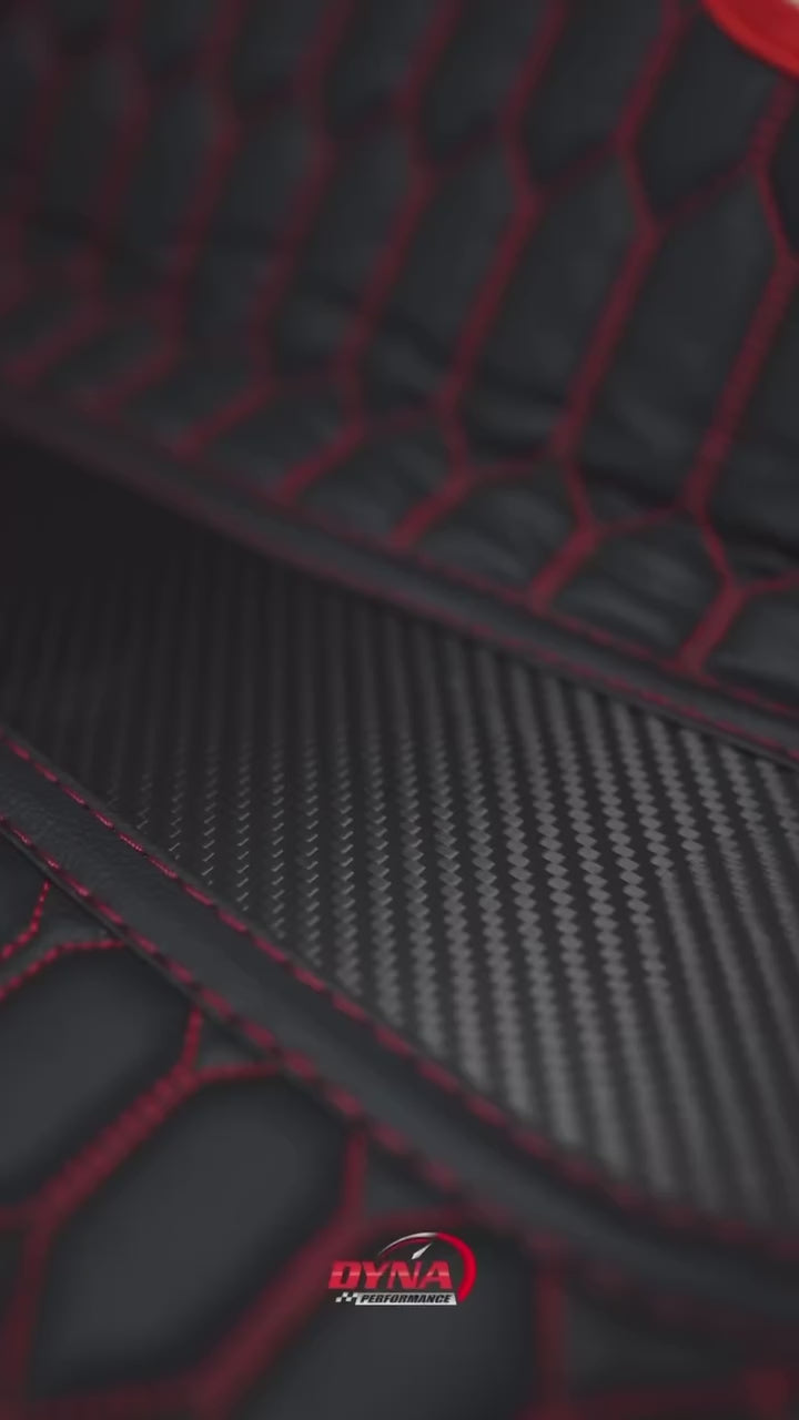 Load and play video in Gallery viewer, Tesla Model Y (2019-2023) Carbon Fiber Floor Mats