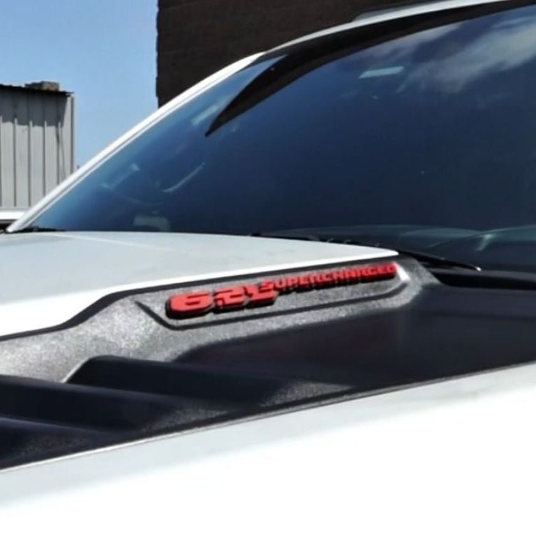 Load image into Gallery viewer, RAM TRX "6.2L Supercharged" Hood Emblems (2021 - 2024) | Sold as a Pair - FSPE