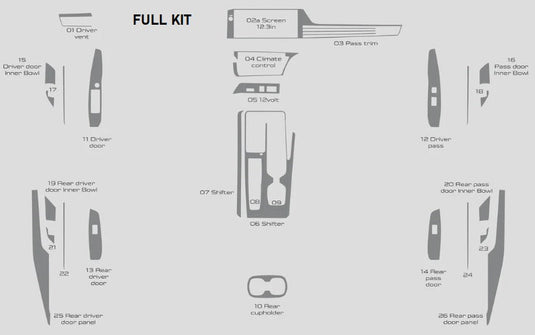 Toyota Camry (2025+) Real Carbon Fiber Overlay Interior Kit - FSPE
