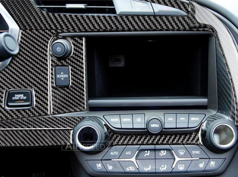 Load image into Gallery viewer, Chevrolet Corvette (2014-2019) Carbon Fiber Multimedia Console Trim Kit - FSPE