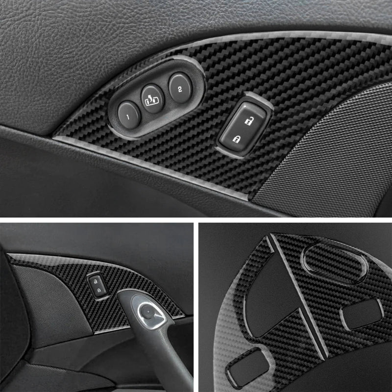 Load image into Gallery viewer, Chevrolet Corvette C6 (2005-2007) Carbon Fiber Door Lock Control Trims - FSPE