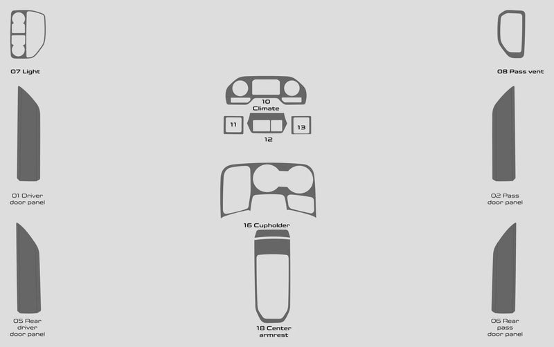 Load image into Gallery viewer, Chevrolet Silverado 1500 Double Cab (2019-2020) Carbon Fiber Full Set Trims - FSPE