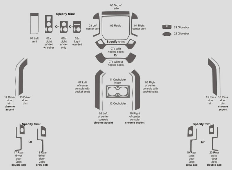 Load image into Gallery viewer, Chevrolet Silverado 2500HD Crew Cab (2014-2018) Carbon Fiber Full Set Trims - FSPE