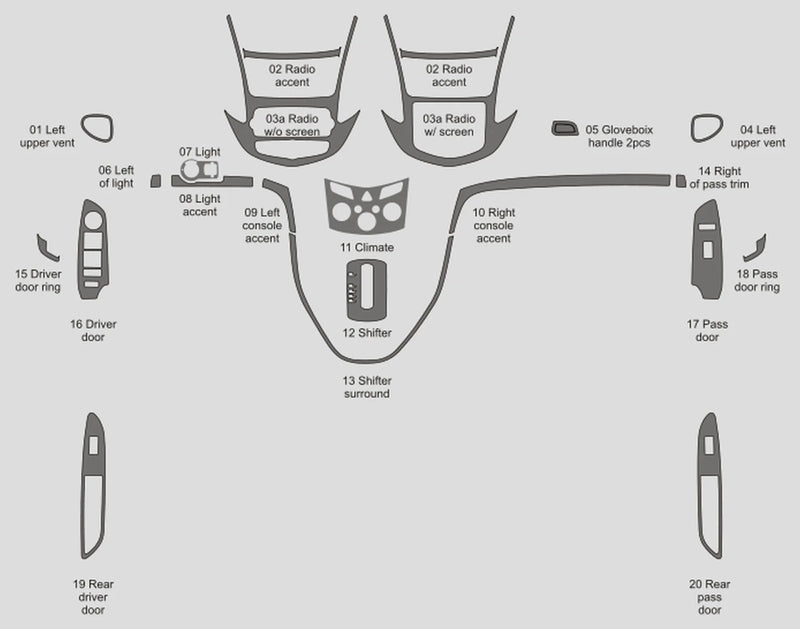 Load image into Gallery viewer, Chevrolet Trax SUV (2013-2016) Carbon Fiber Full Set Trims - FSPE
