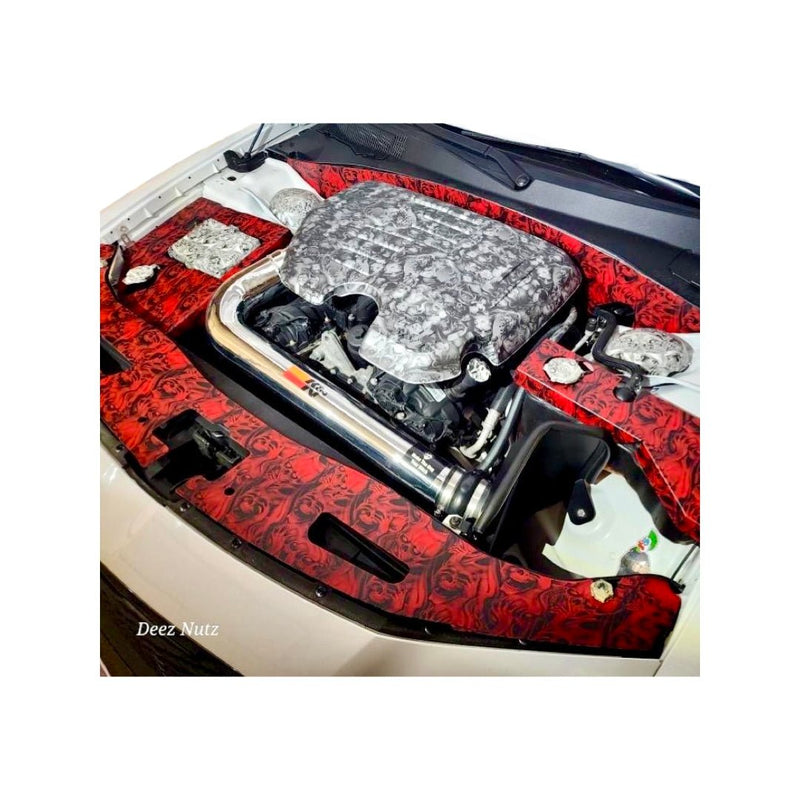 Load image into Gallery viewer, Chrysler / Charger / Challenger 4 Piece Engine Bay Set Raw Aluminum / Carbon Fiber (2015-2022) - FSPE