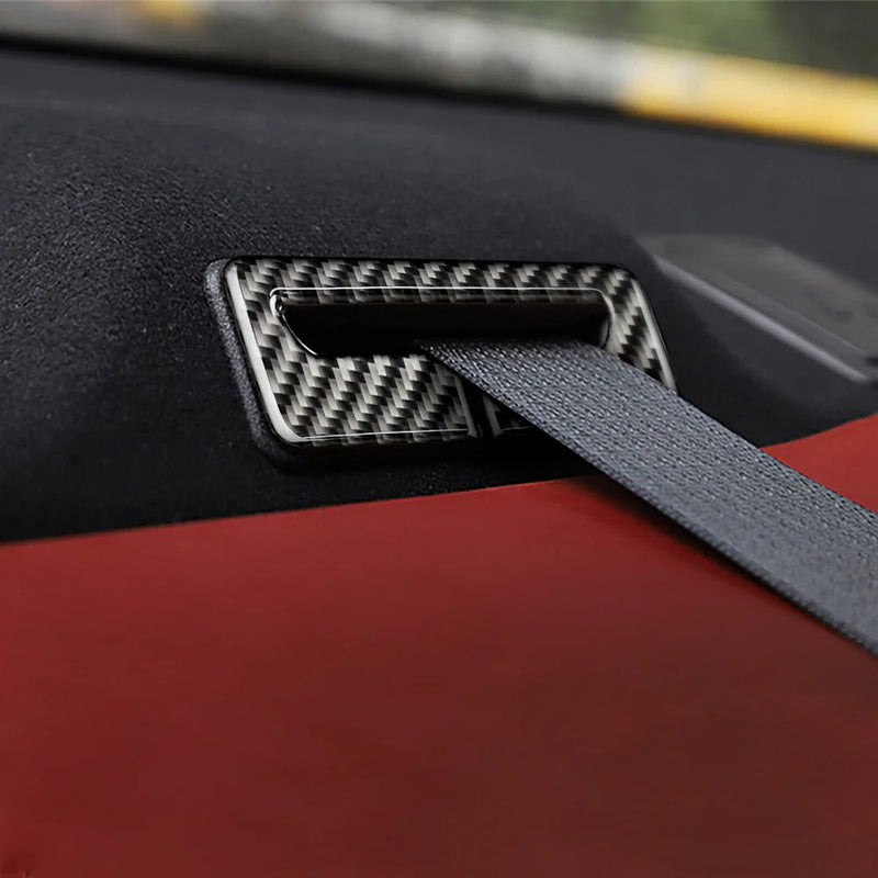 Load image into Gallery viewer, Dodge Challenger (2015-2022) Carbon Fiber Seat Belt Frame Panel Overlay Trim - FSPE