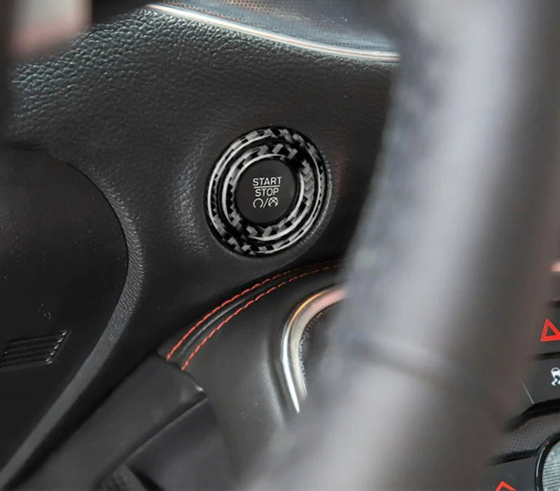 Load image into Gallery viewer, Dodge Challenger (2015-2023) Carbon Fiber Car Engine Start/Stop Button Trim - FSPE