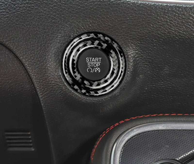 Load image into Gallery viewer, Dodge Challenger (2015-2023) Carbon Fiber Car Engine Start/Stop Button Trim - FSPE