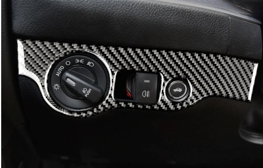 SAWADICAR Carbon Fiber Gear Shift Panel Cover – Fits Dodge Challenger 2015-2023
