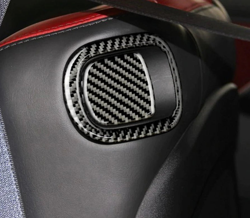 Load image into Gallery viewer, Dodge Challenger (2015-2023) Carbon Fiber Rear Seat Pull Overlay Trim - FSPE