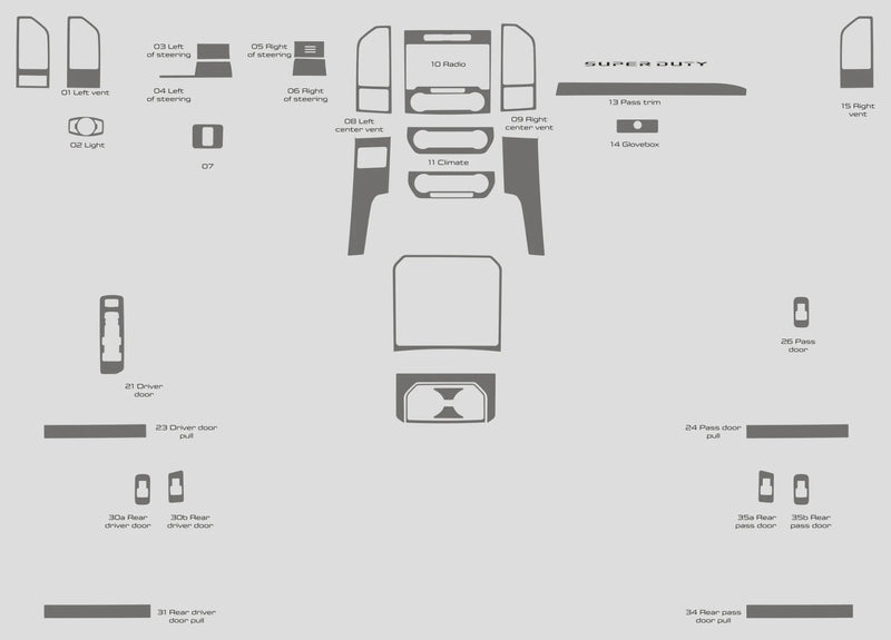 Load image into Gallery viewer, Ford F-250 Super Duty Regular Cab (2017-2020) Carbon Fiber Full Set Trim - FSPE