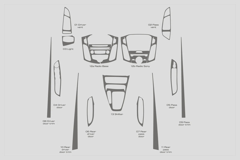 Load image into Gallery viewer, Ford Focus Sedan (2015-2018) Carbon Fiber Full Set Trim - FSPE