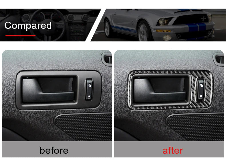 Load image into Gallery viewer, Ford Mustang (2005-2009) Carbon Fiber Door Handle Trim - FSPE