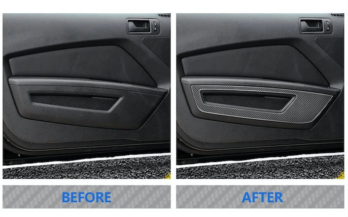 Load image into Gallery viewer, Ford Mustang (2010-2014) Carbon Fiber Front Door Panel Trim - FSPE