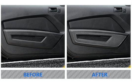 Ford Mustang (2010-2014) Carbon Fiber Front Door Panel Trim - FSPE