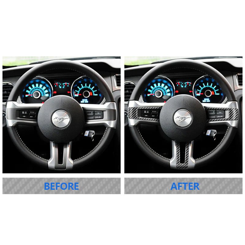 Load image into Gallery viewer, Ford Mustang (2010-2014) Carbon Fiber Steering Wheel Trim Kit - FSPE