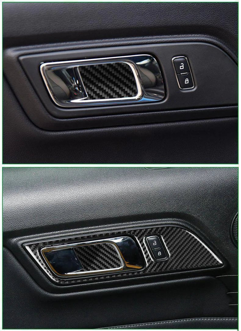 Load image into Gallery viewer, Ford Mustang (2015-2023) Carbon Fiber Door Handle Trim Kit - FSPE
