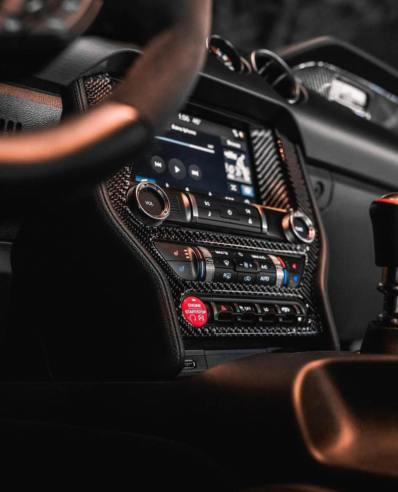 Load image into Gallery viewer, Ford Mustang (2015-2023) Carbon Fiber Full Multimedia Console Frame Trim - FSPE