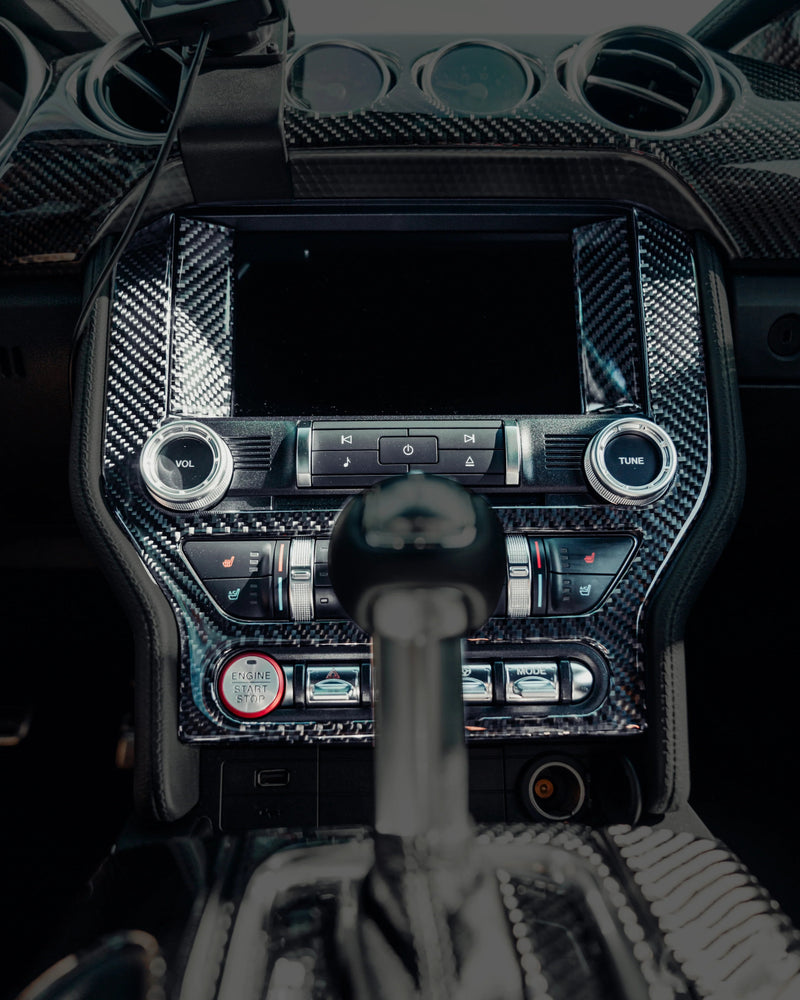 Load image into Gallery viewer, Ford Mustang (2015-2023) Carbon Fiber Full Multimedia Console Frame Trim - FSPE