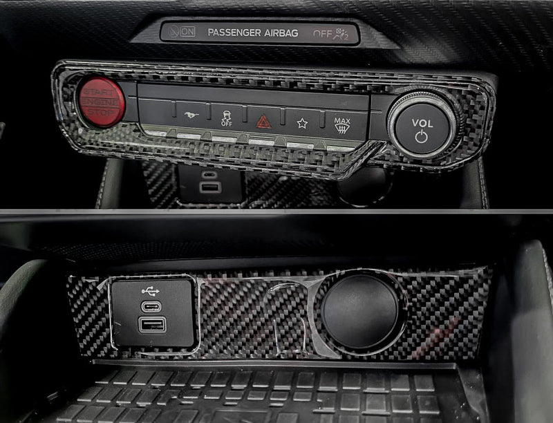 Load image into Gallery viewer, Ford Mustang S650 2024+ Carbon Fiber 12Volt &amp; Start Button Trim - FSPE

