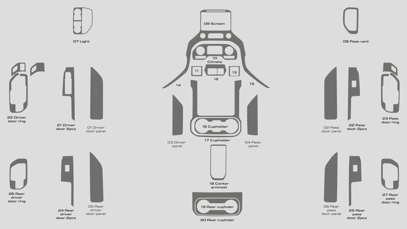 Load image into Gallery viewer, GMC Sierra 1500 Crew Cab (2019-2021) Carbon Fiber Full Set Trim - FSPE