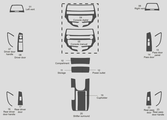 Honda Accord (2008-2012) Carbon Fiber Full Set Trims - FSPE