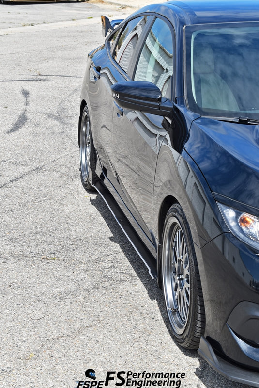 Honda Civic LX Gen 10 (2016-2020) Side Skirt Extensions V1 - FSPE