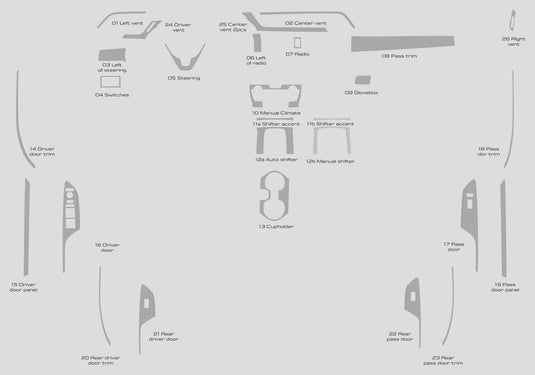 Honda Civic Sedan (2016-2020) Carbon Fiber Full Set Trims - FSPE