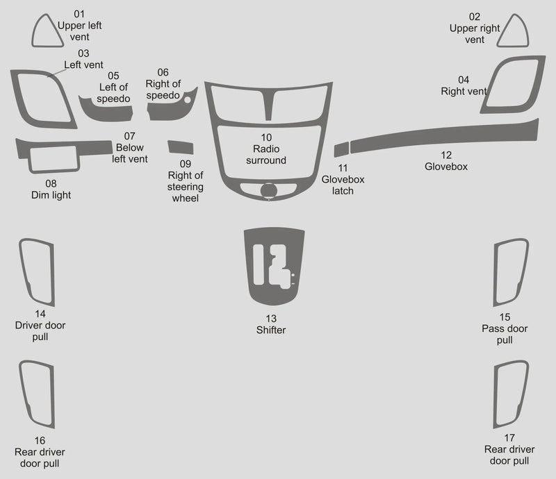 Load image into Gallery viewer, Hyundai Accent (2011-2017) Carbon Fiber Full Set Trim - FSPE