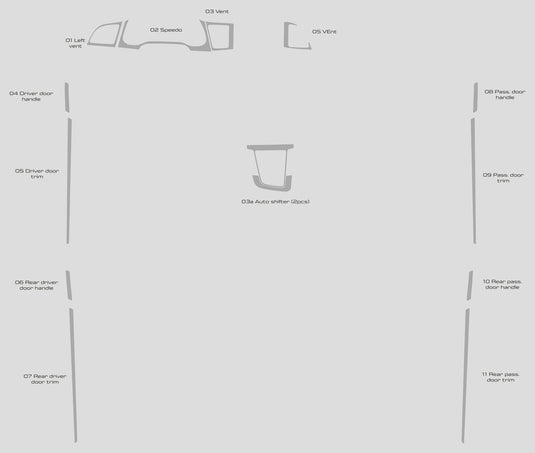 Hyundai Elantra (2019-2020) Carbon Fiber Full Set Trim - FSPE