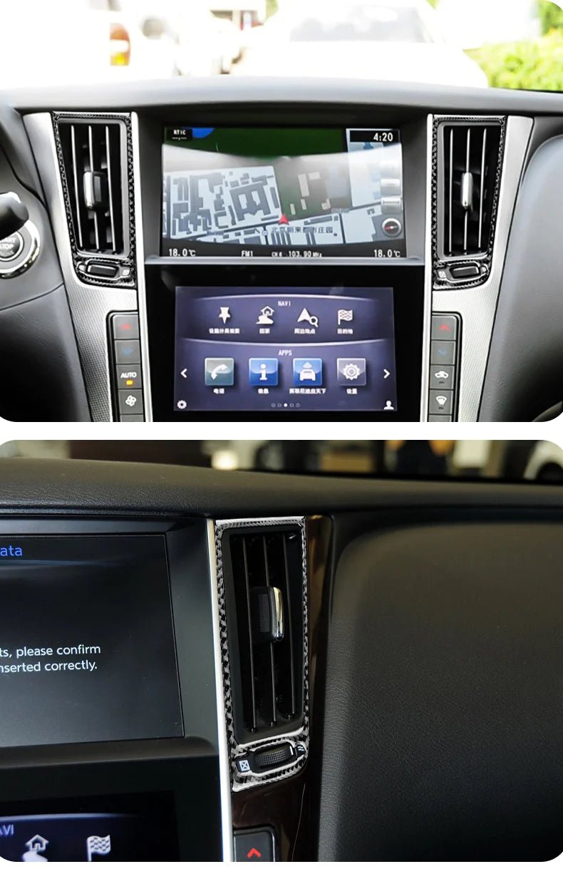 Load image into Gallery viewer, Infiniti Q50/Q60 (2013-2023) Carbon Fiber Central Control Air Outlet Trim - FSPE