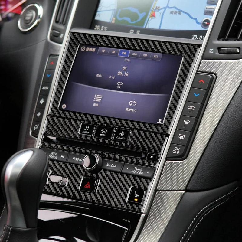 Load image into Gallery viewer, Infiniti Q50/Q60 (2013-2023) Carbon Fiber Central Control Multimedia Panel Trim - FSPE