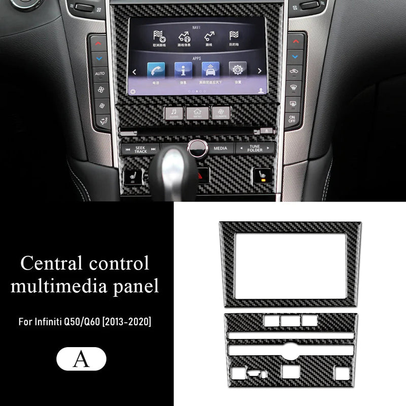 Load image into Gallery viewer, Infiniti Q50/Q60 (2013-2023) Carbon Fiber Central Control Multimedia Panel Trim - FSPE