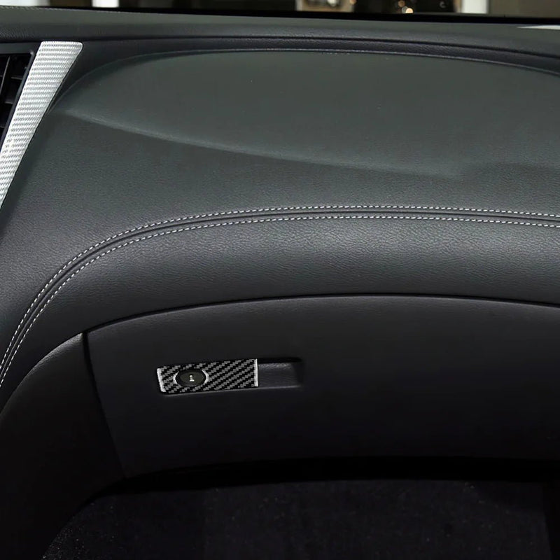 Load image into Gallery viewer, Infiniti Q50/Q60 (2013-2023) Carbon Fiber Co-Pilot Glove Box Handle Trim - FSPE